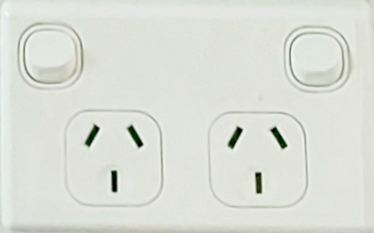 Clean modern Australian double power point with individual switches